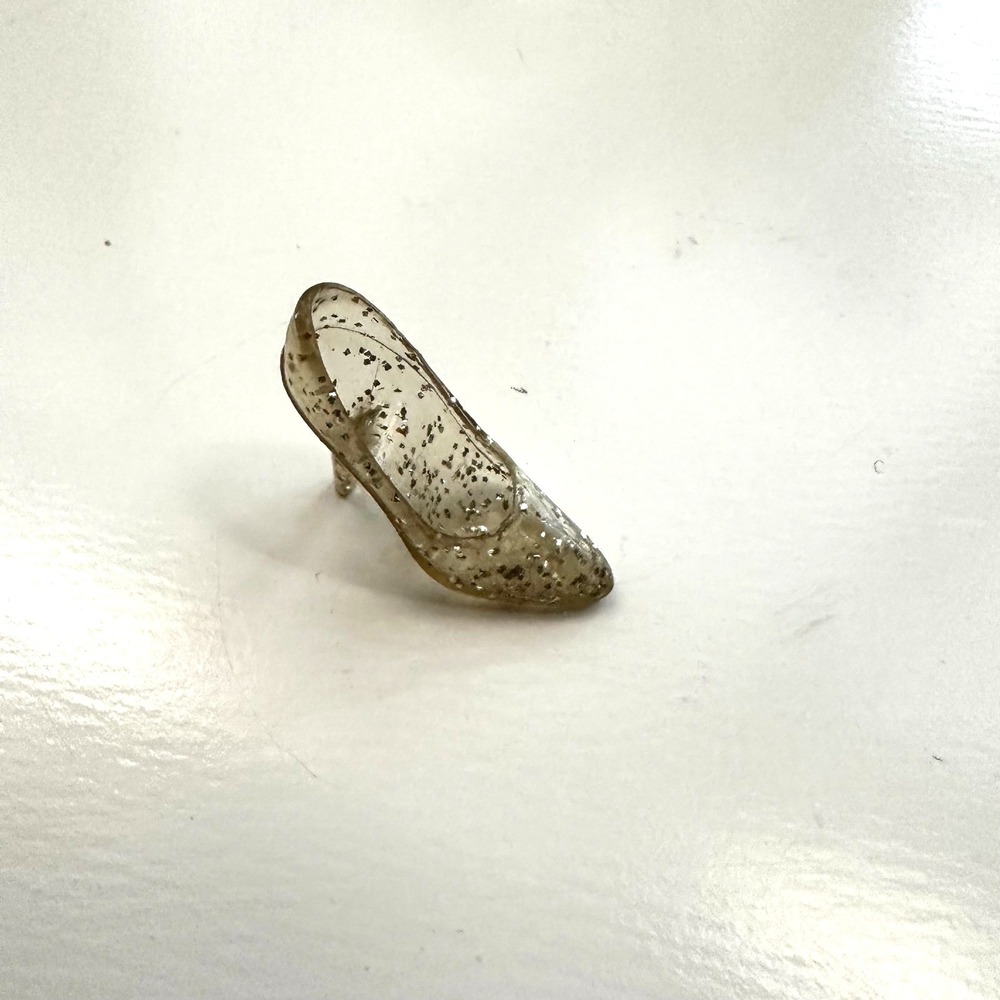 Vintage Super Star Crystal Barbie Silver Glitter High Heel Pump Replacement Shoe